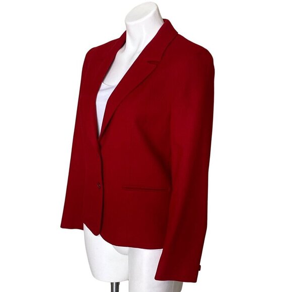 Pendleton Vintage Red 100% Virgin Wool Blazer, Long Sleeves Women's Size 12 - Picture 7 of 10